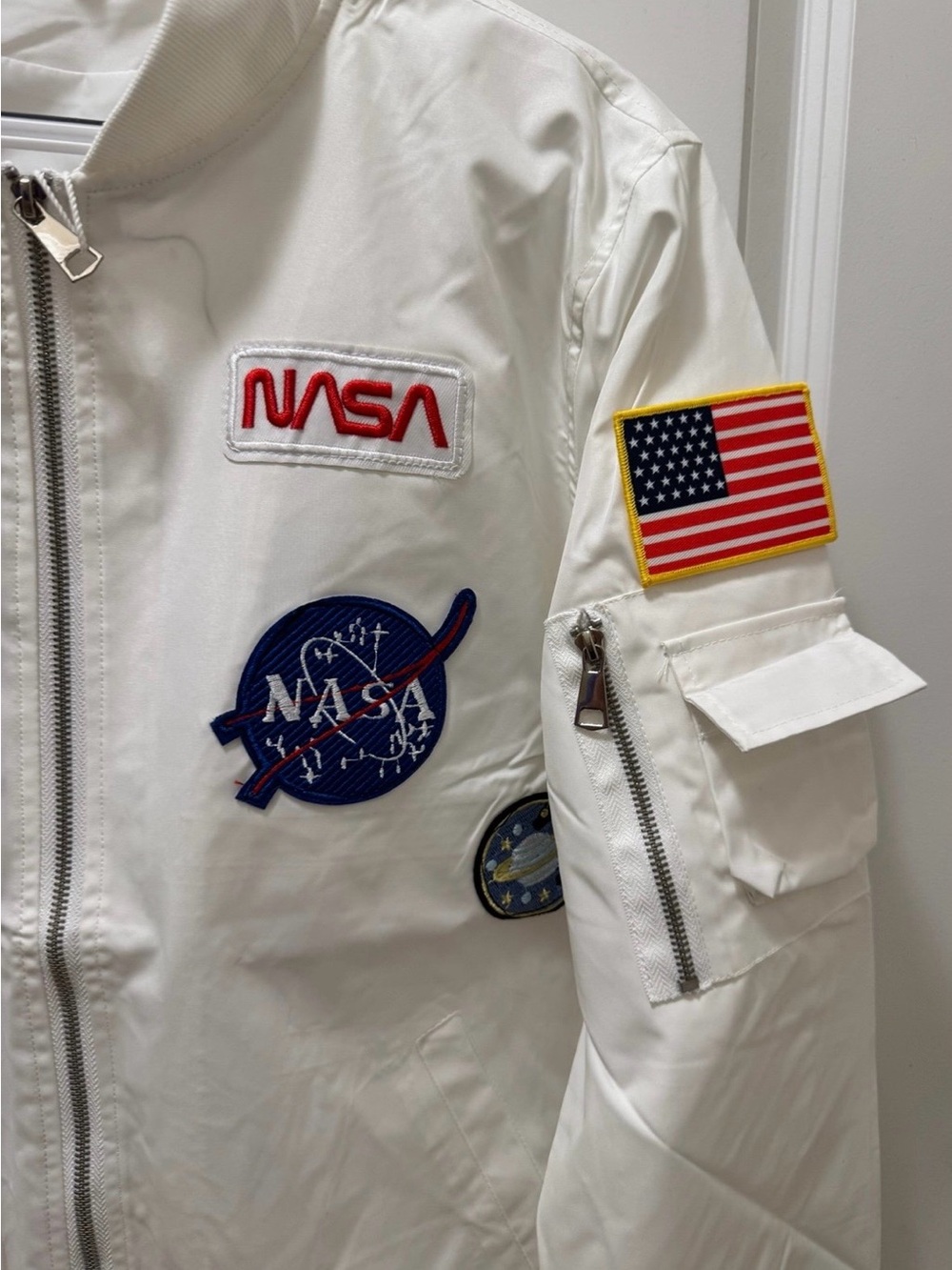 Senlilang NASA Size Small Space Jacket White With Patches Unisex Brand New - Picture 2 of 9